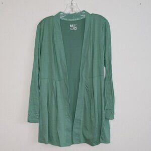 Muk Luks Cloud Knit Green Cardigan Open Front Sweater